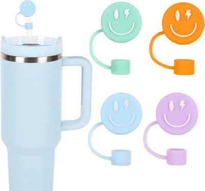 4 Pzas Fundas Popote Silicona Reutilizables 0.4pulg 30-40oz