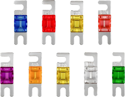 Set 9 fusibles ANL plateados 20A-150A repuesto audio video