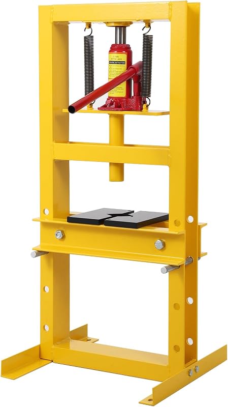 Prensa hidráulica 6 T taller marco H ajustable amarillo