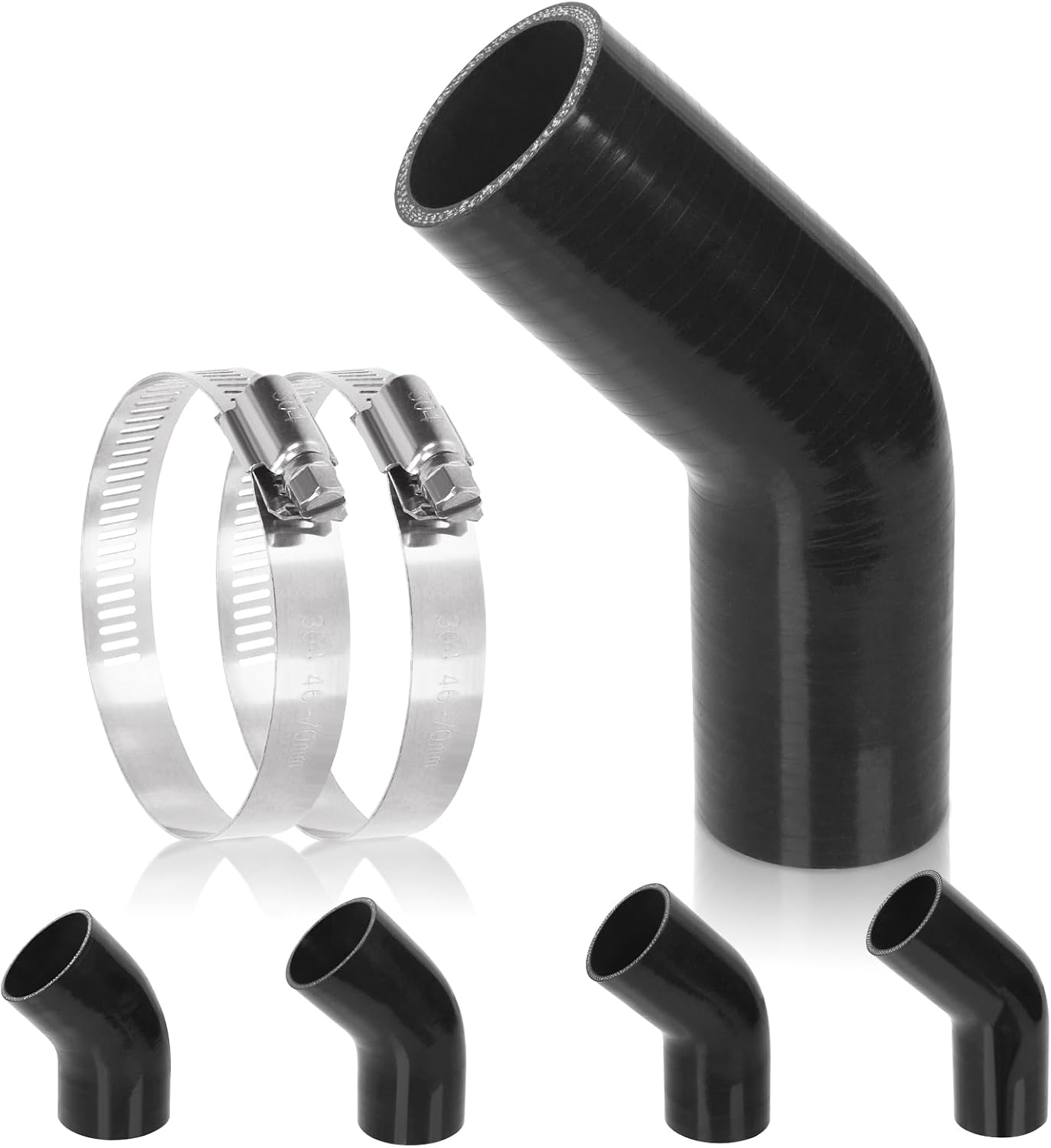 Manguera silicona codo 2x8pulg reforzada 4capas