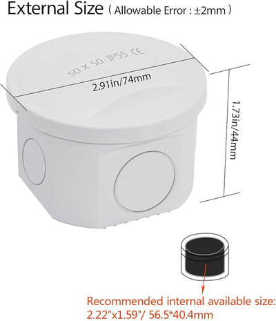 Caja eléctrica IP65 ABS plástico resistente agua 7.9x3.9x2.8pulg