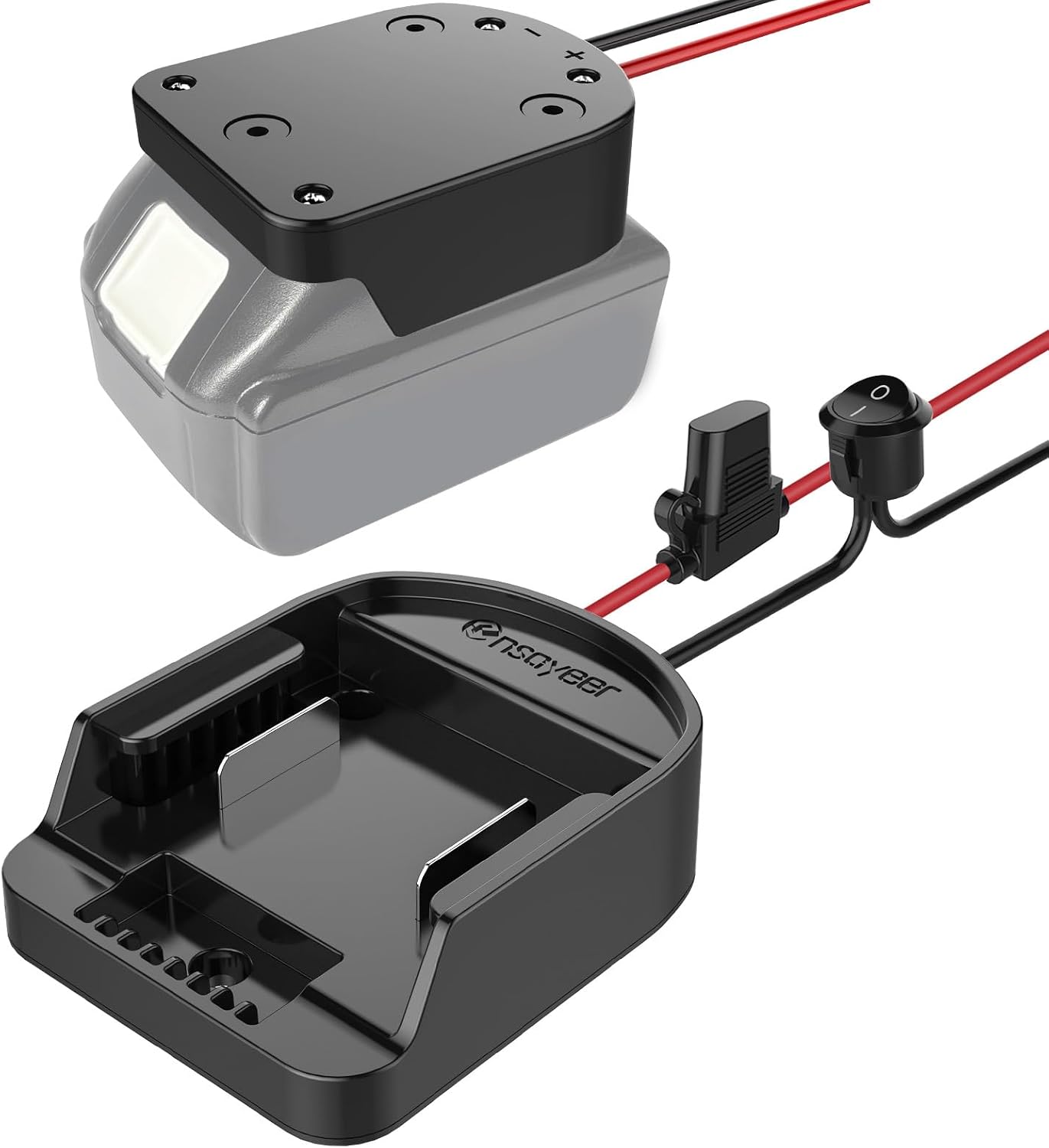 Adaptador rueda eléctrica con fusible 18V para batería litio