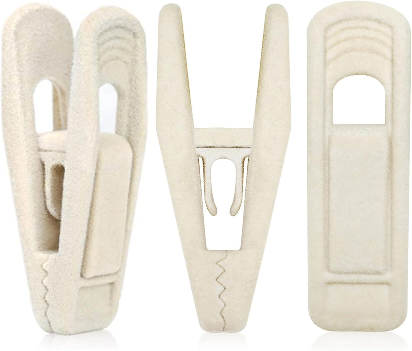 Clips terciopelo antiderrap beige para perchas 20 pzas