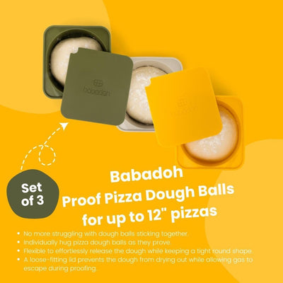 Juego 3 recipientes pizza con tapas amarillo 12pulg