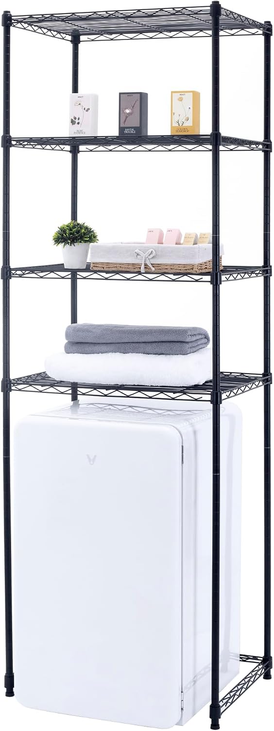 Estante refrigerador 4 niveles metal negro