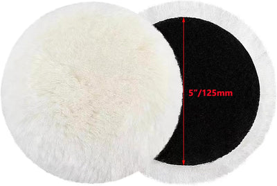 2 Almohadillas lana 5pulg para lijadora orbital automóvil