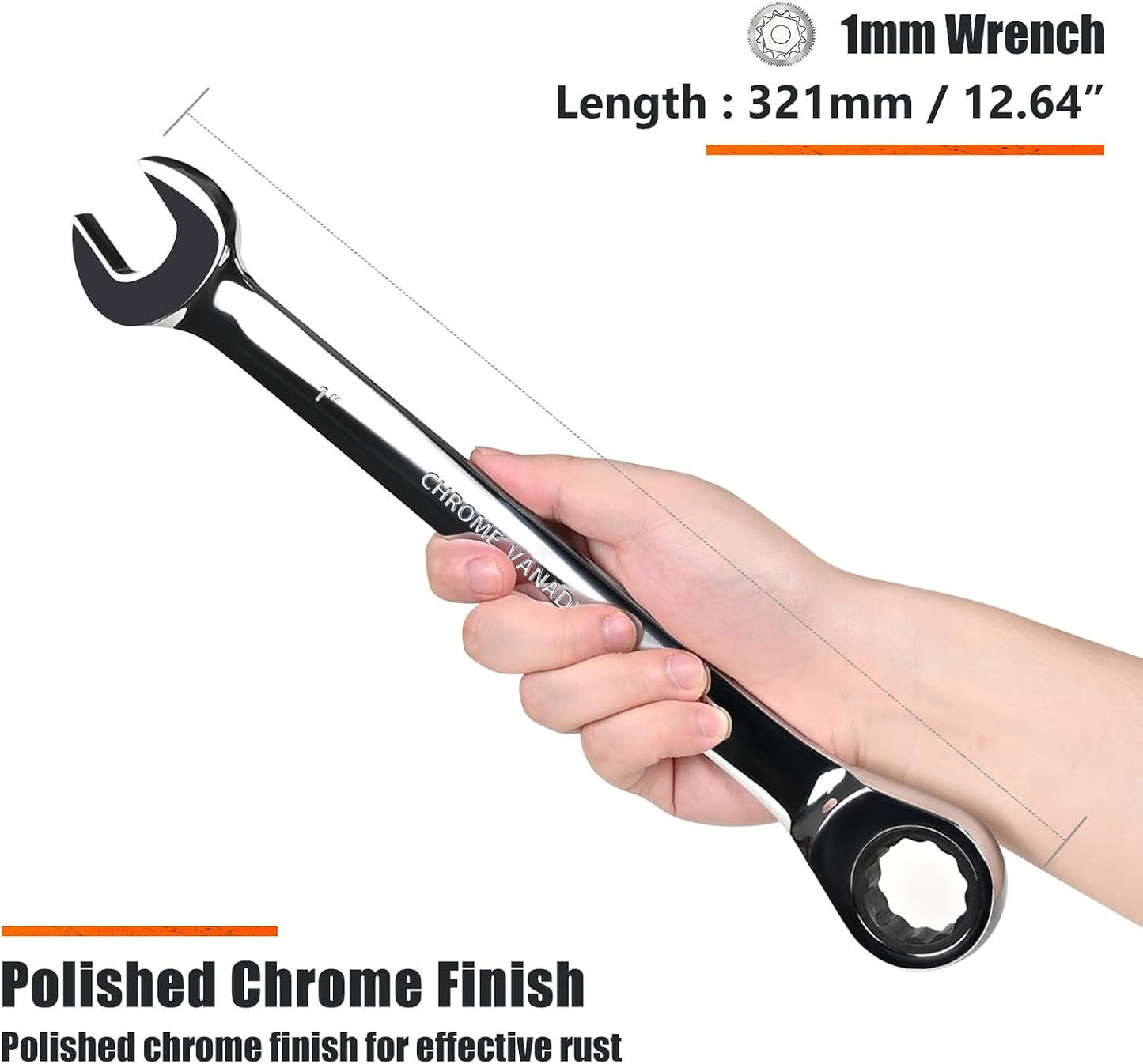 Llave trinquete 1 pulg 72 dientes acero cromo vanadio