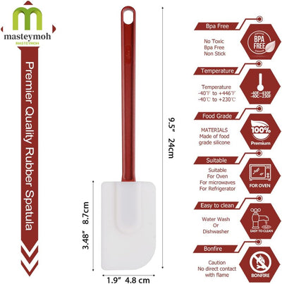 Juego espátulas silicona flexible 9.5pulg resistente 500°F