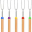 5 Palos Giratorios Metal 30pulg Mango Madera