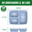50 Pzas Recipientes 32oz 3 Compartimentos Reutilizables