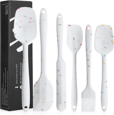 Set 6 espátulas silicona grado alimenticio acero inox