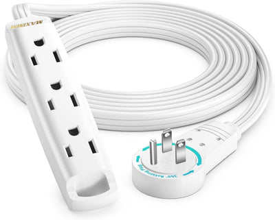 Cable extensión enchufe plano giratorio 360° negro 10ft 3 salidas