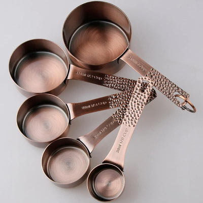 Set 12 Tazas y Cucharas Medidoras Acero Inox para Cocina