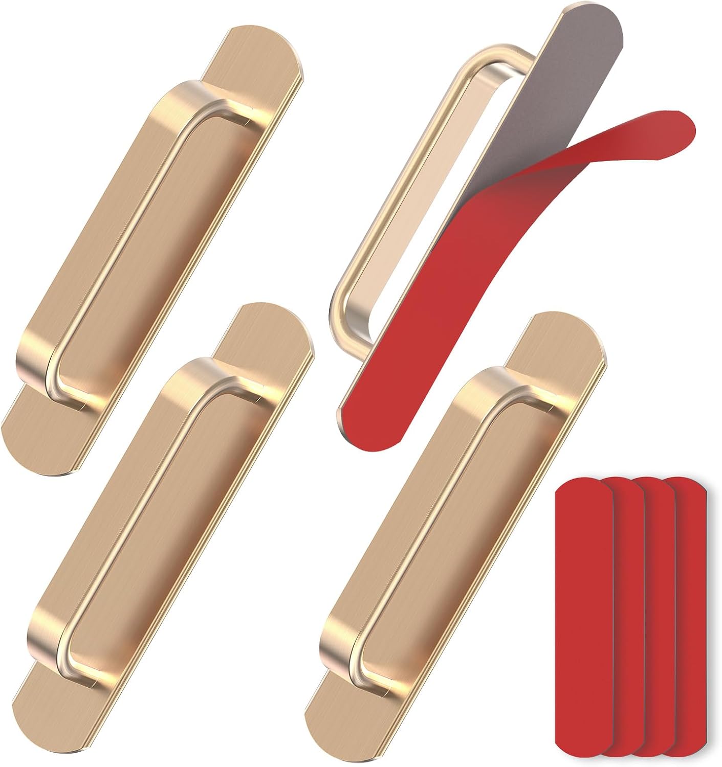 4 Manijas Adhesivas para Gabinete 14.5cm Sin Taladro