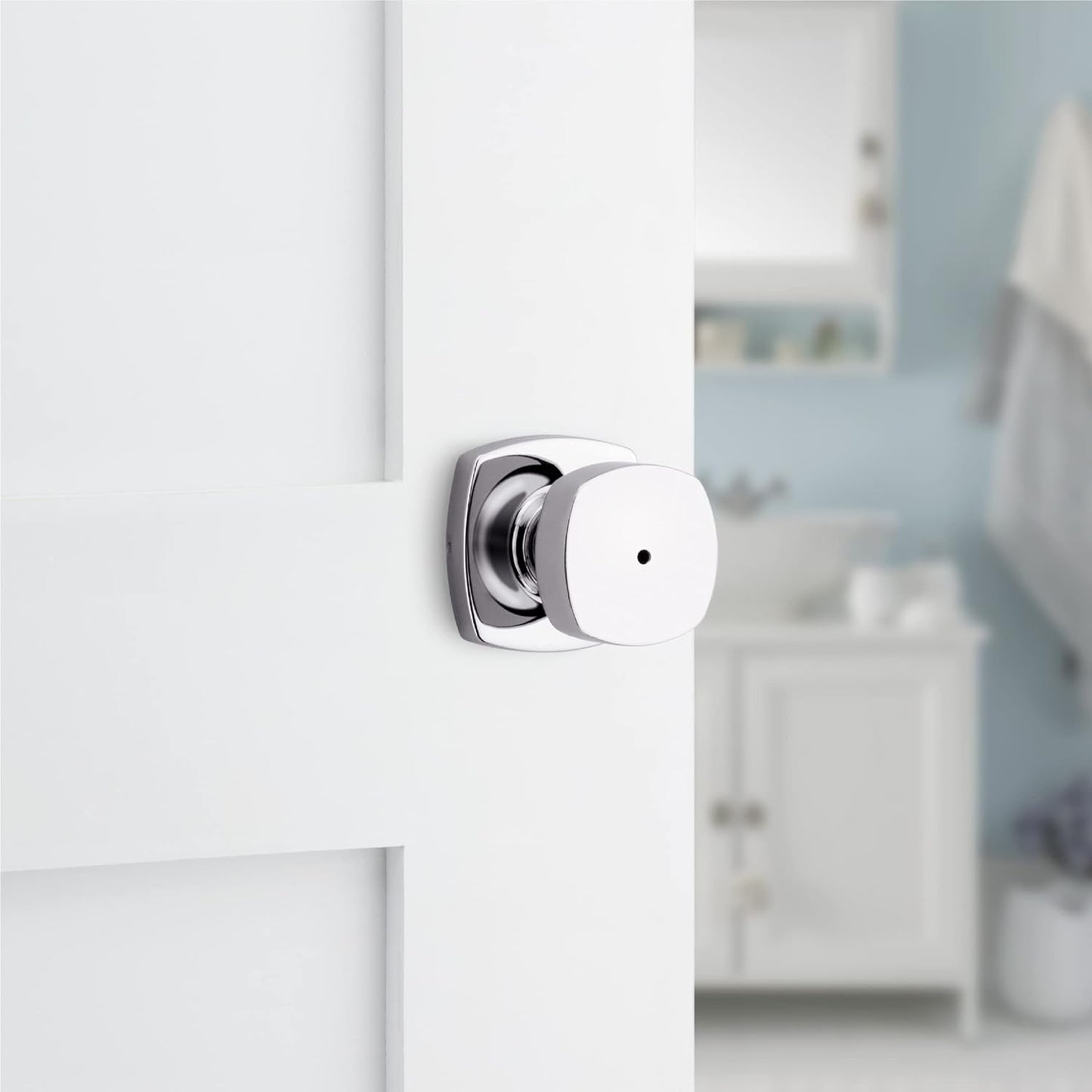 Perilla puerta baño dormitorio con cerradura sin llave cromo