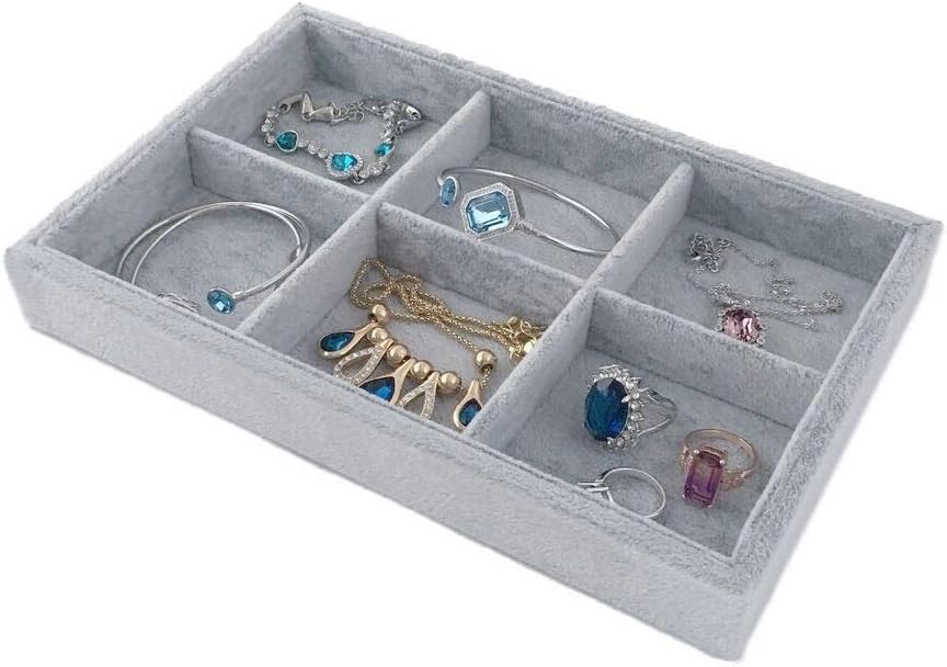 Organiz. joyas terciopelo 6 rejillas apilable cajón