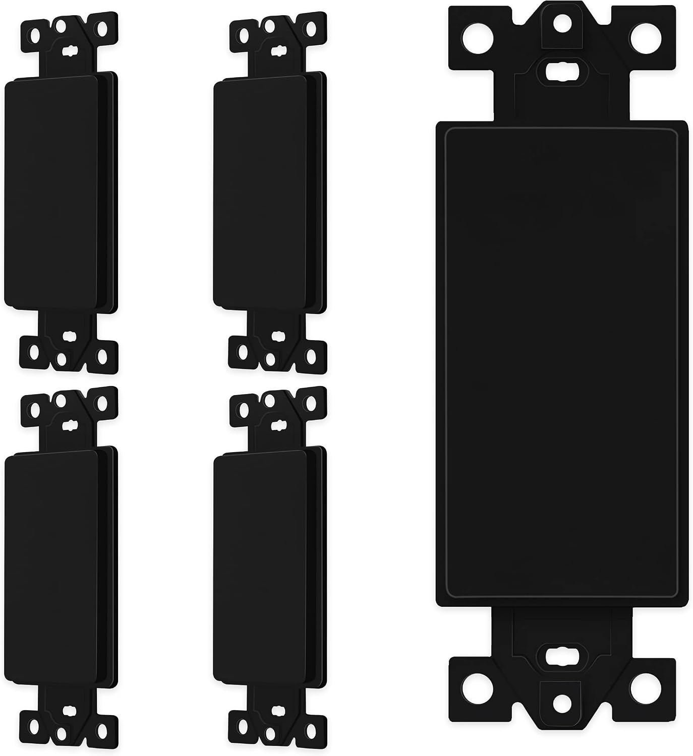 Inserto adaptador termoplástico negro 5 pzas