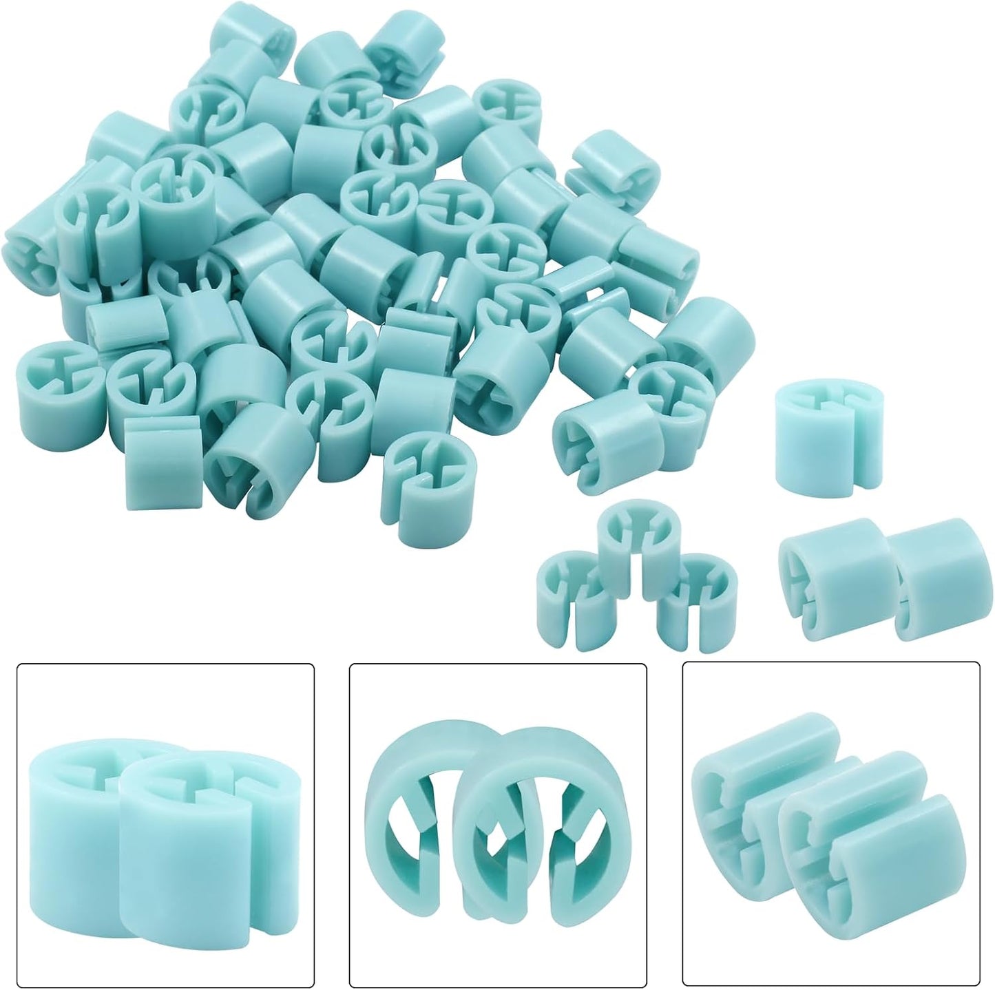 Marcador plástico para colgar ropa 100uds azul claro