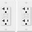 2 Salidas GFCI 20A con LED y placa pared