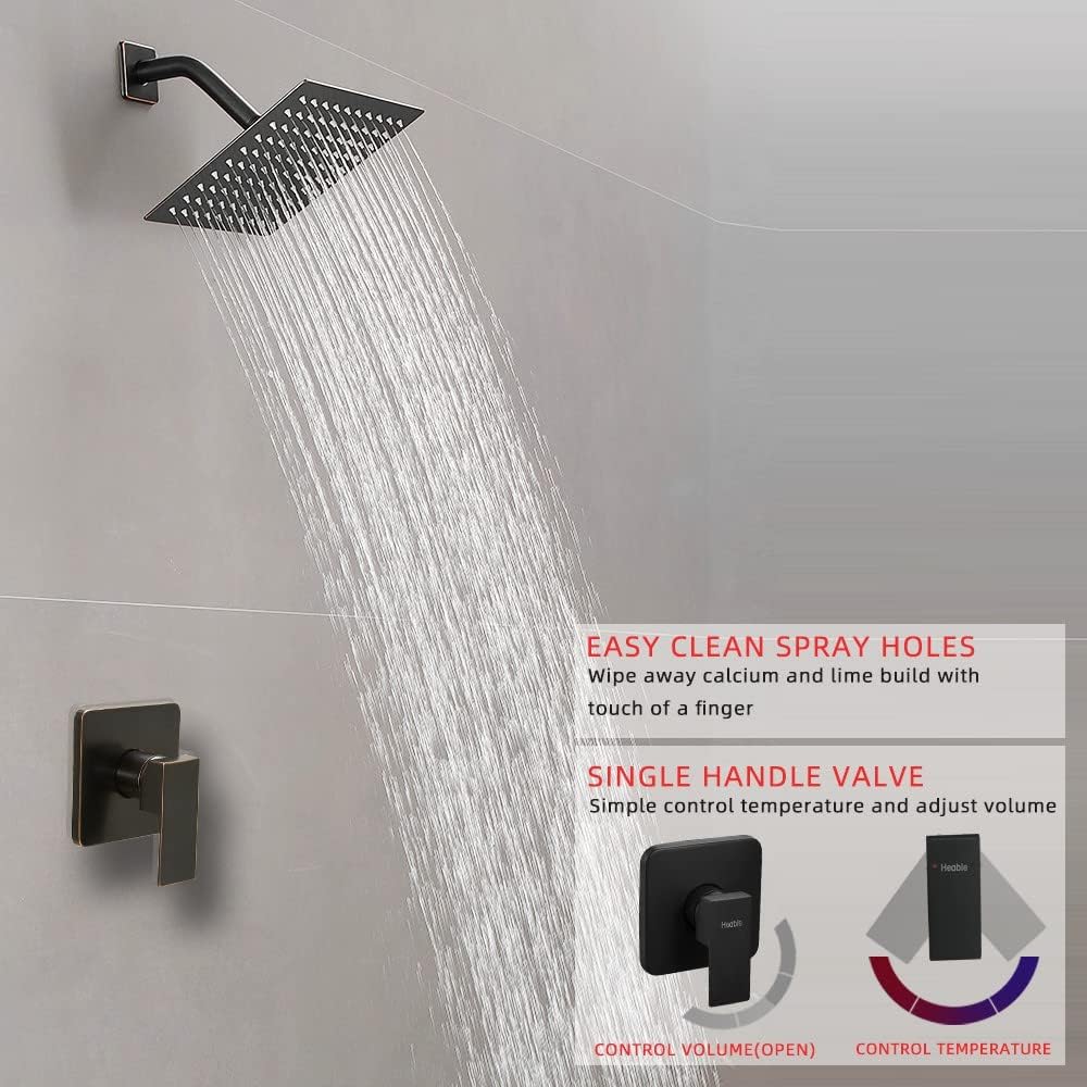 Set llave regadera bronce aceitado cabezal inox