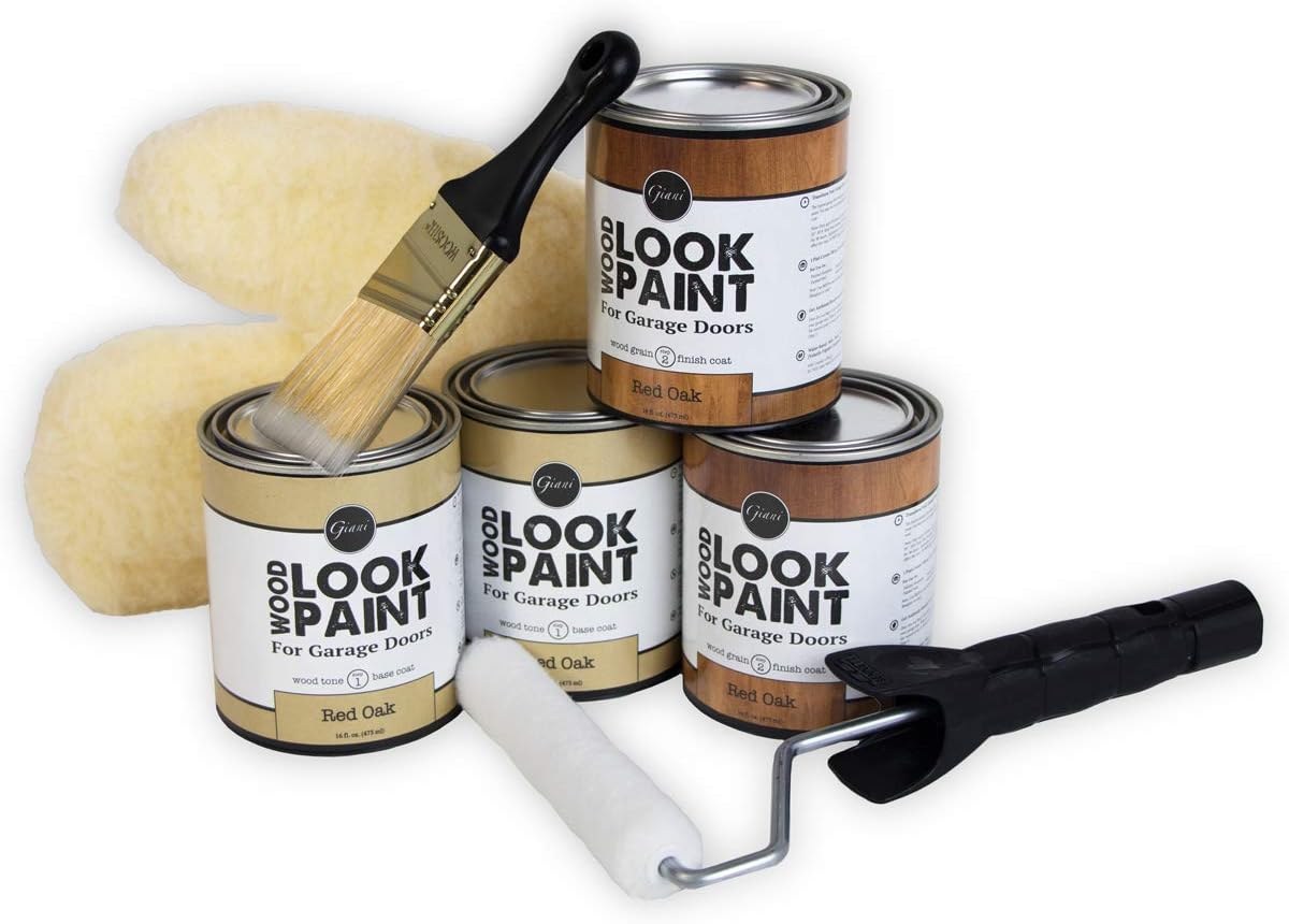 Kit pintura madera puerta garaje roble rojo