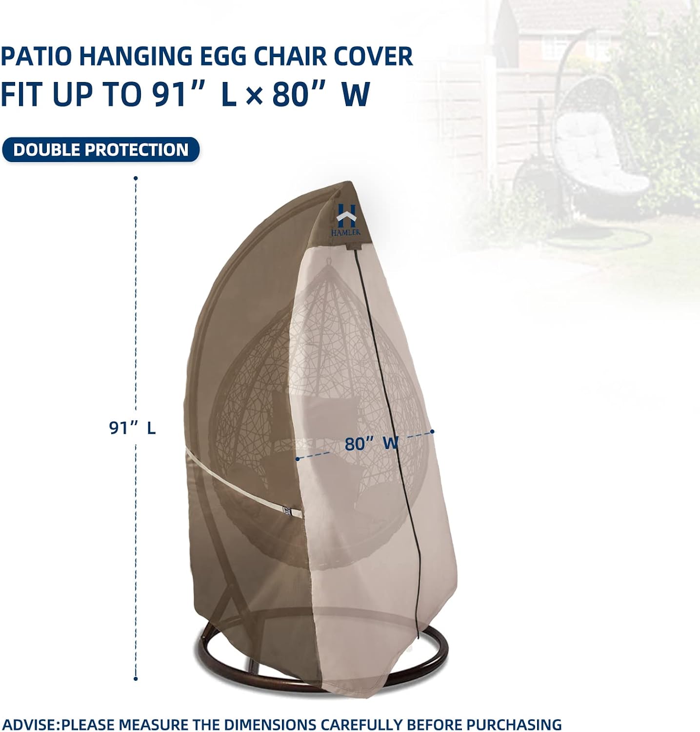 Funda silla patio mimbre resistente impermeable 66x43x68"