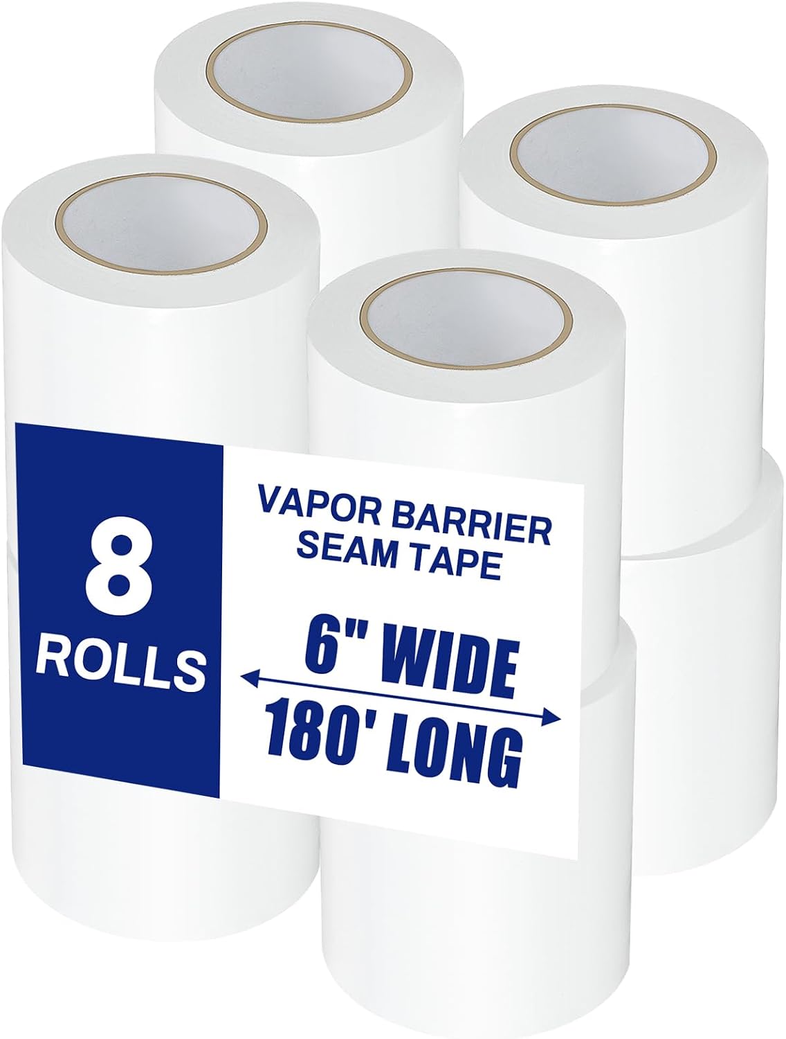Cinta de polietileno blanca 6pulg x 180ft para barrera de