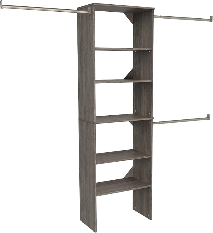 Kit organiz. armario madera 3 barras ajustable gris