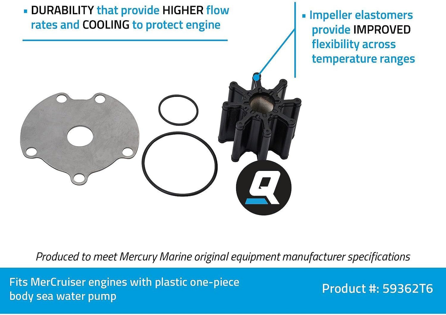 Kit impulsor bomba agua mar Mercruiser cuerpo unico