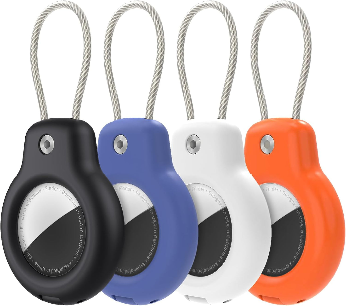 Funda soporte AirTag con llavero 4 pzas cable cadena