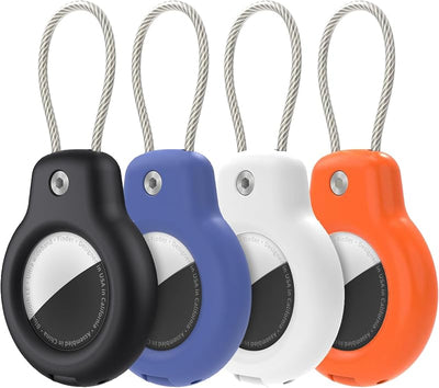 Funda soporte AirTag con llavero 4 pzas cable cadena