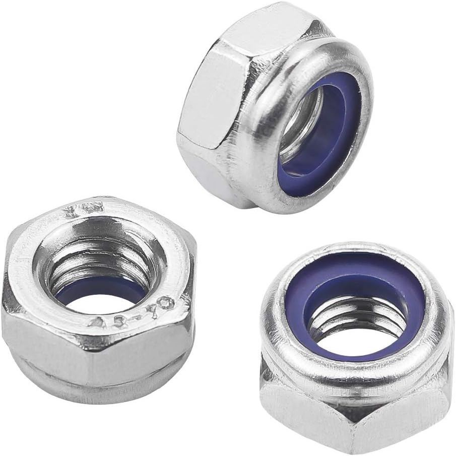 Tuercas hex M6 acero inox 304 con nailon autoadhesivas 50 pzas