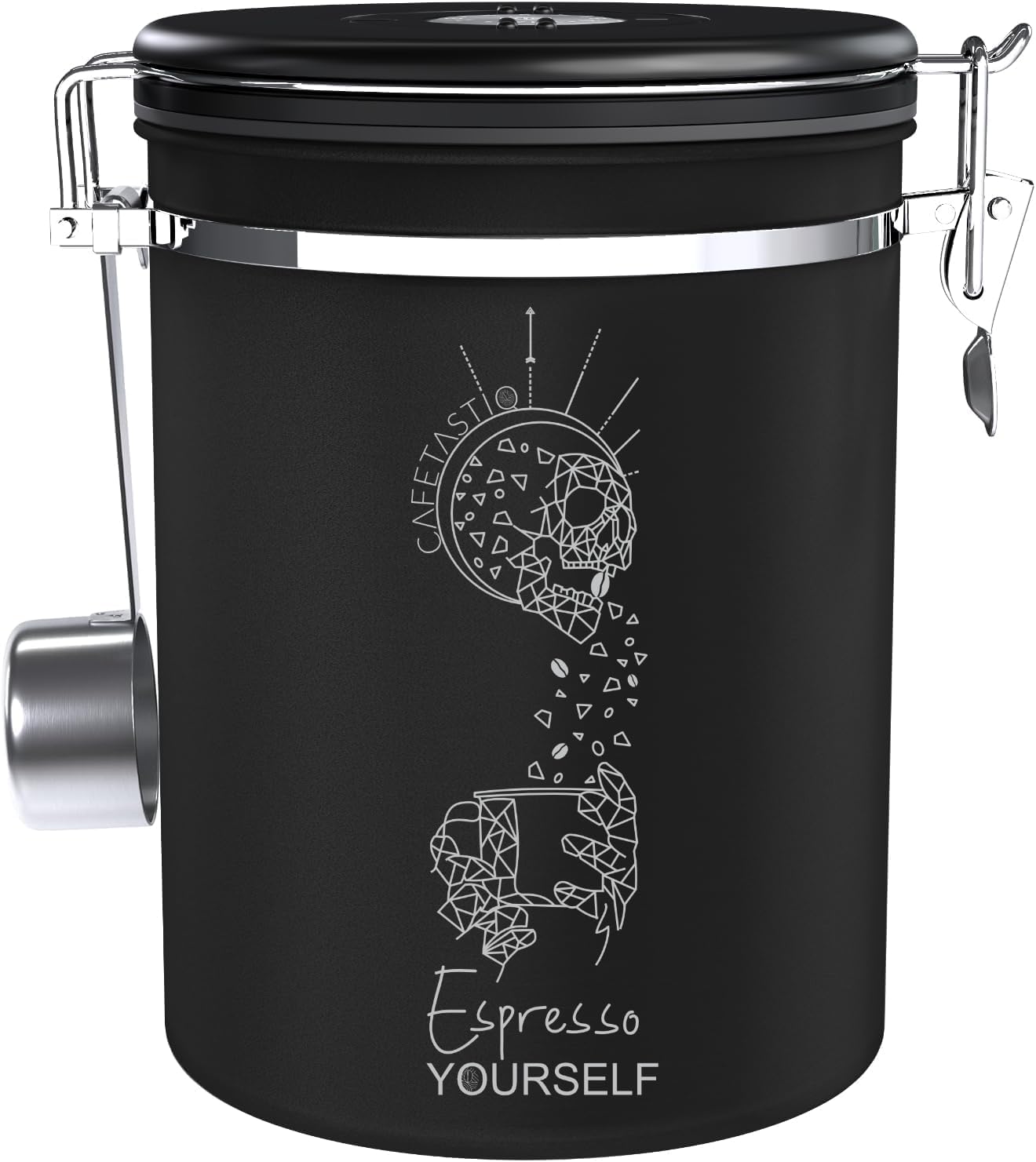 Recipiente café acero inox hermético con rastreador fecha