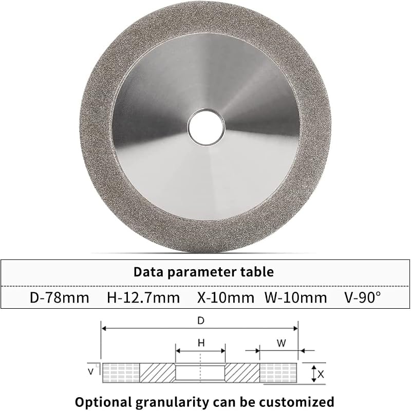 Molinillo diamante plano 150 grano 3pulg para vidrio cerámica