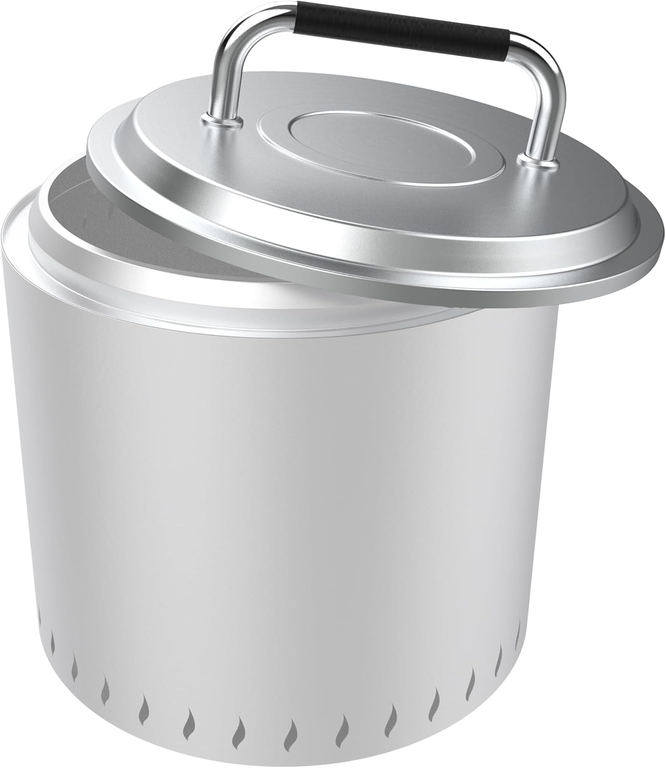 Tapa acero inox cubierta hoguera 19.5" mango resistente