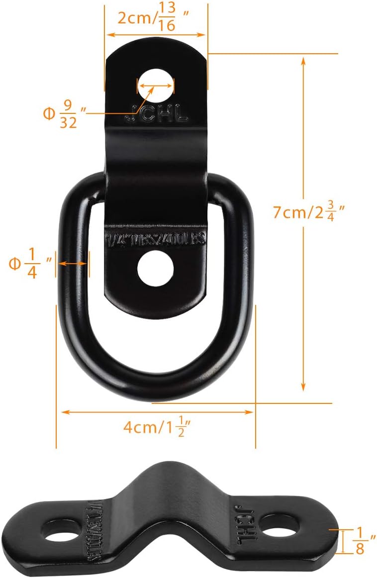 Anclajes anillo en D para remolque 2400lb 1/4 pack 22