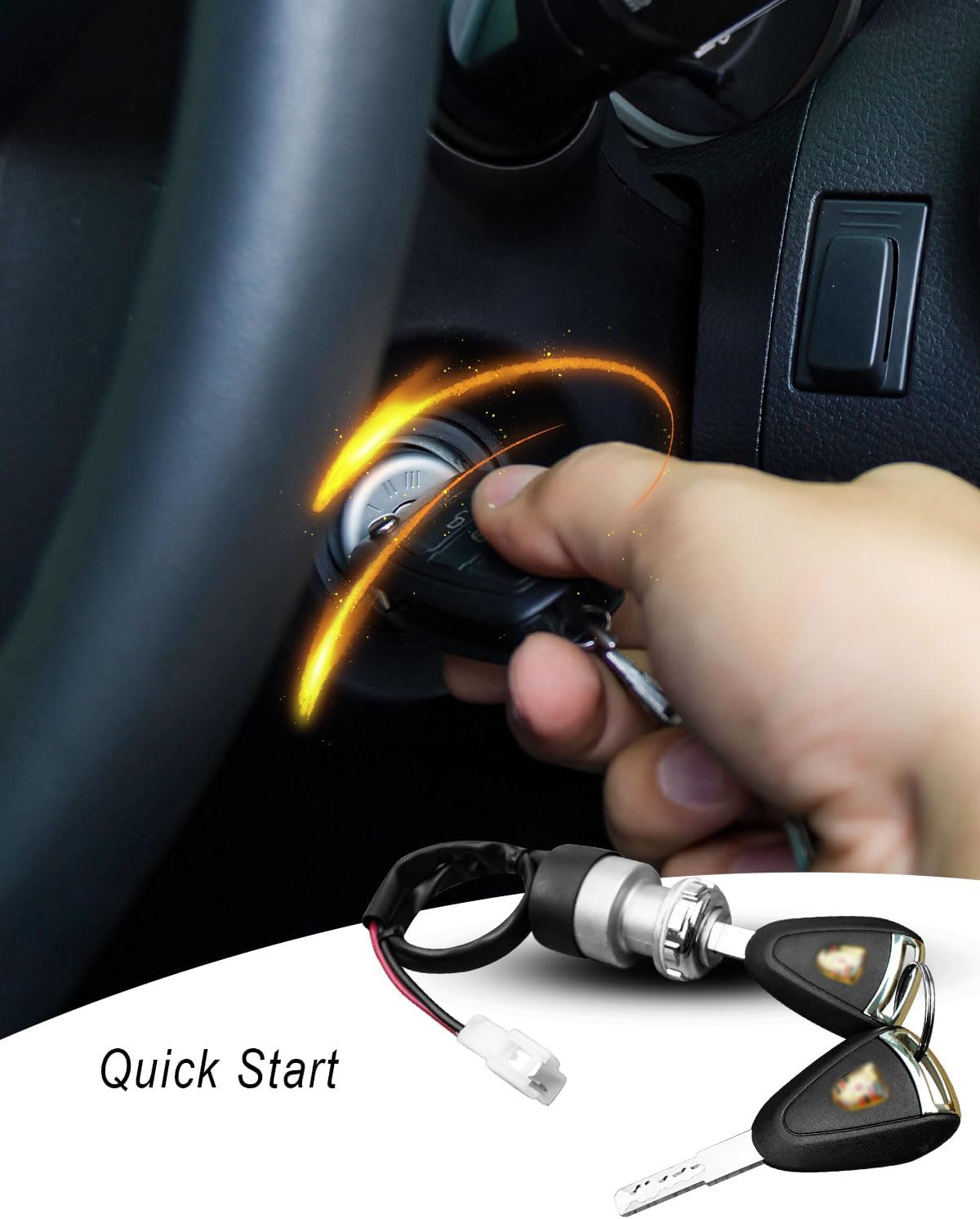 Interruptor arranque carrito golf 48V 2 llaves