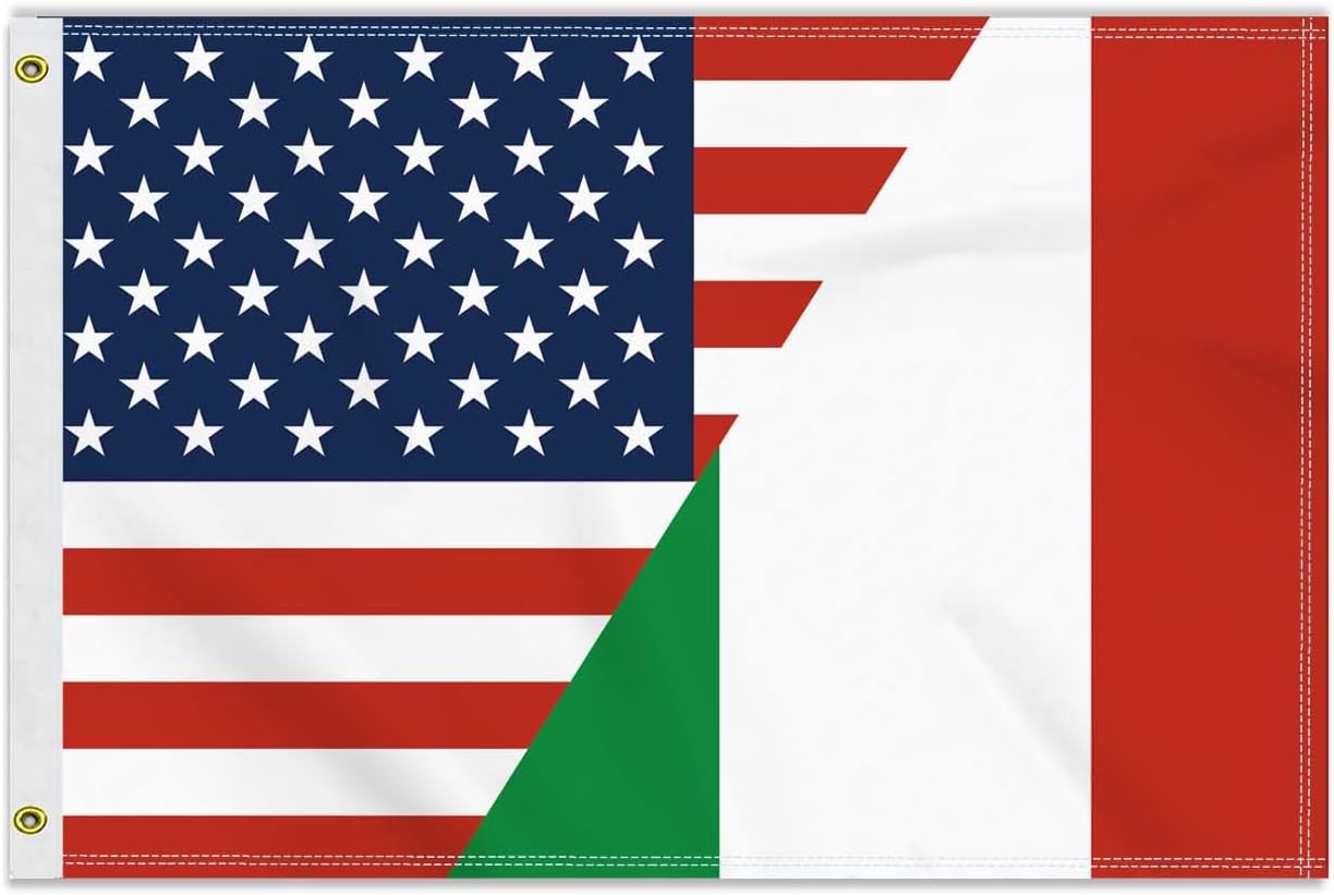 Bandera Italia EE.UU. 2x3ft 150d doble cara decoración patio