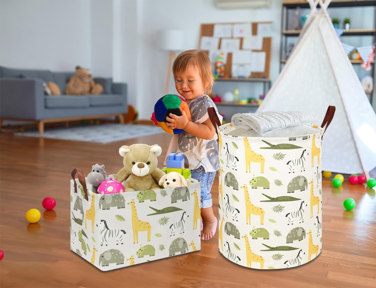 Cesta plegable para juguetes niños decoración