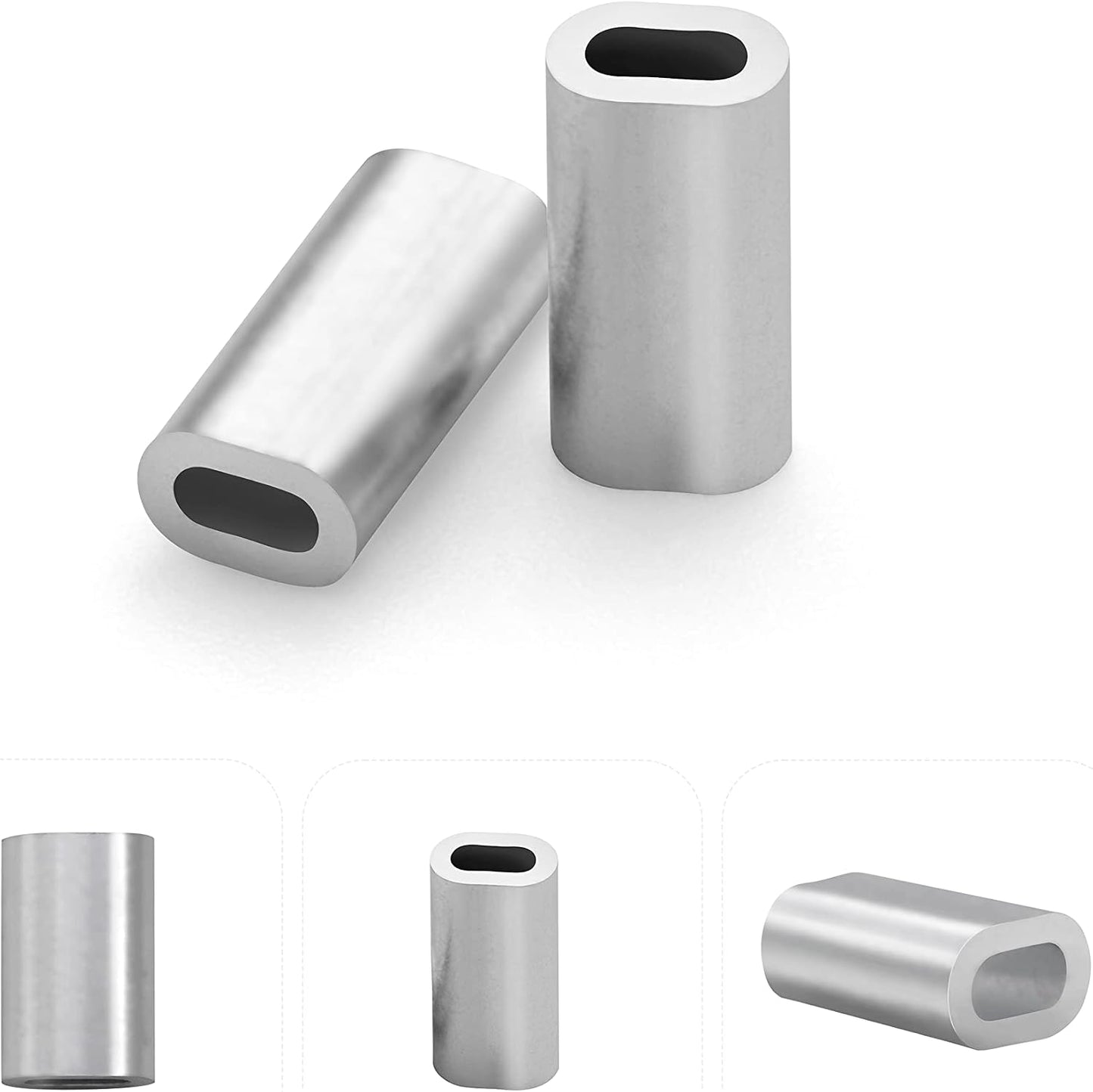 Mangas crimpado pesca aluminio 0.7-1.9mm 100uds
