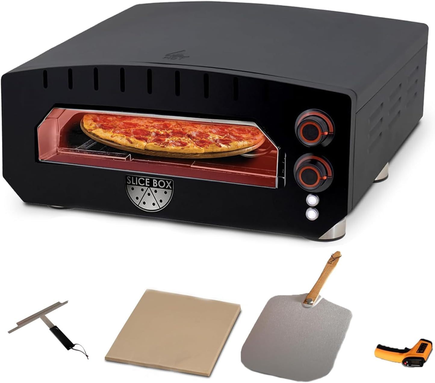 Horno eléctrico pizza aire libre 750 grados con termómetro