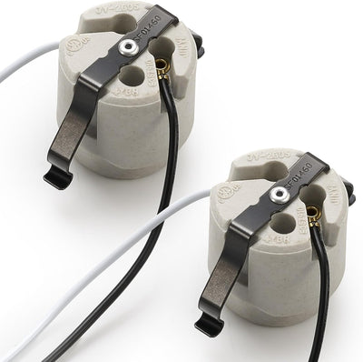 2 Enchufes Porcelana Base Mediana E26 6pulg 660W 600V