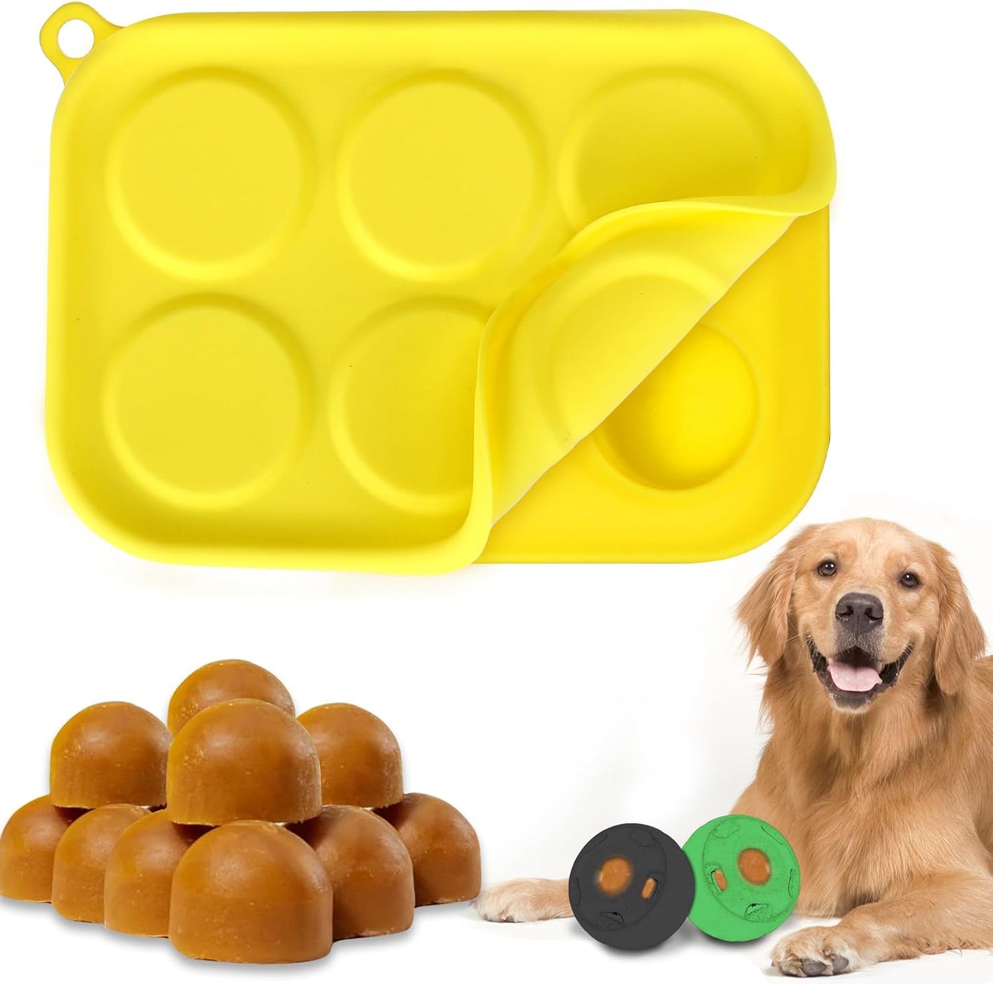 Moldes silicona golosinas perros 6 cavidades con tapa