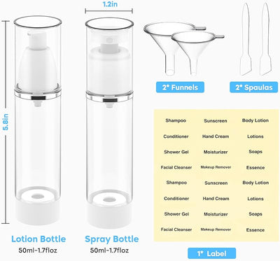 Botellas viaje acrílicas 1.7oz con etiqueta paquete 2