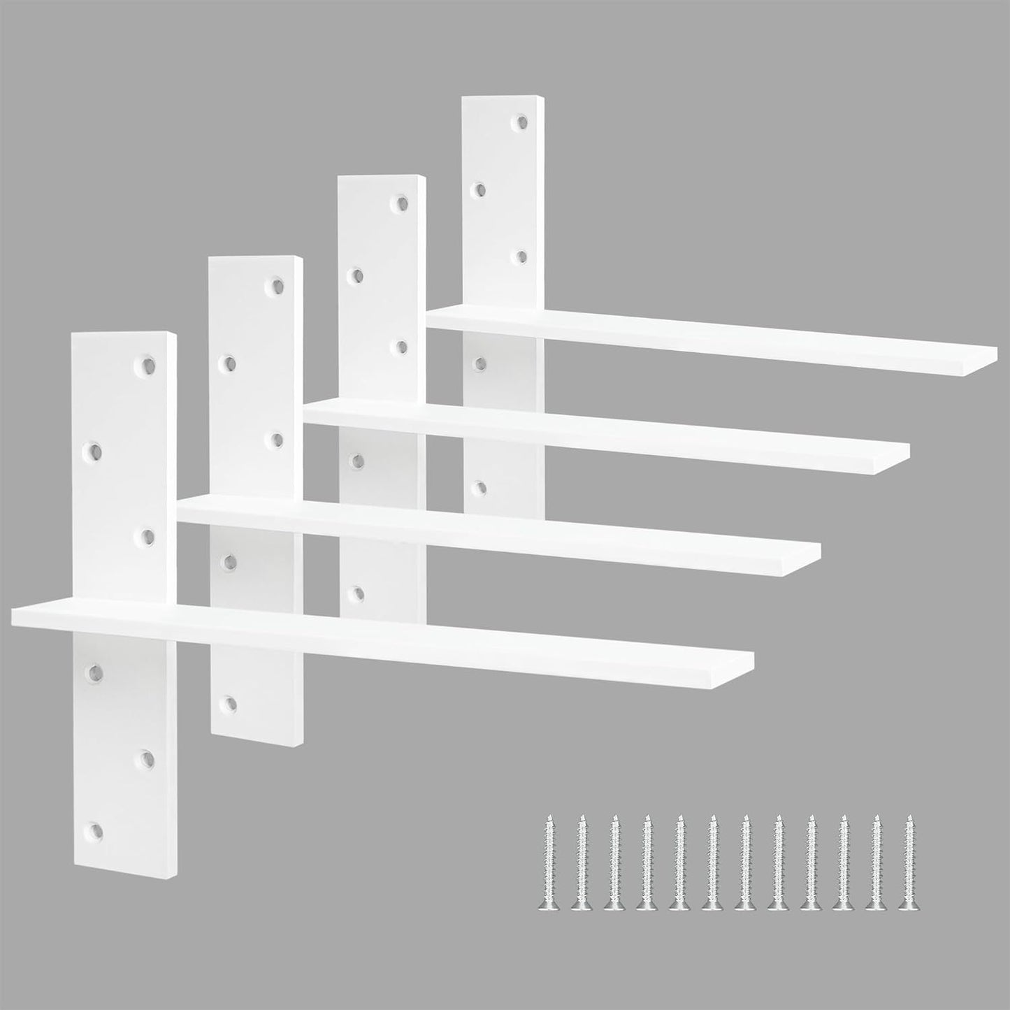 Soporte estante flotante 3/8pulg color blanco set 4
