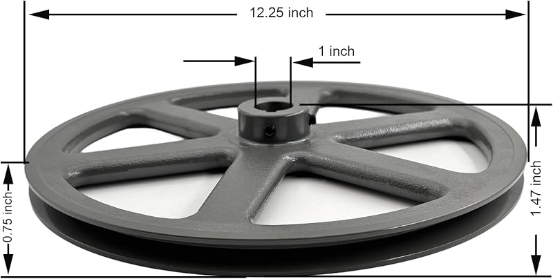 Polea hierro fundido 12.25" para correas V 3L 4L