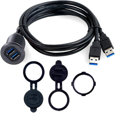 Cable USB 3.0 doble puerto coche 3.3pies