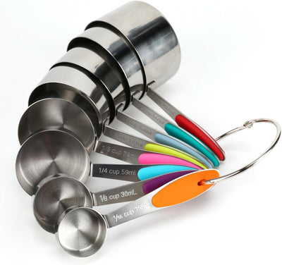 Set 8 Tazas Medidoras Acero Inox para Cocina