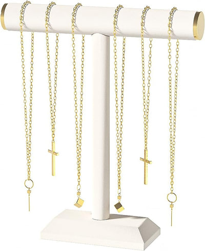 Soporte colgante para collar y pulsera mujer beige