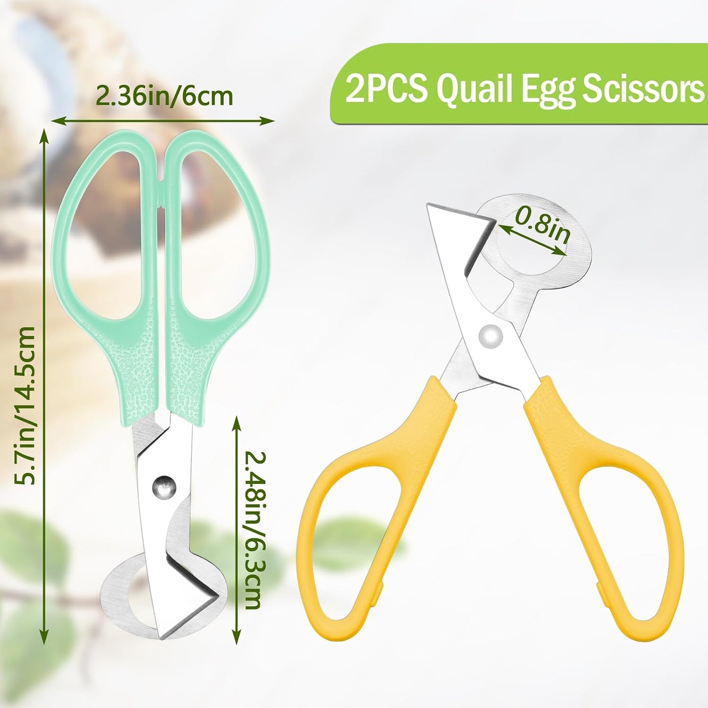 Tijeras cortadoras huevos codorniz acero inox 2 Uds